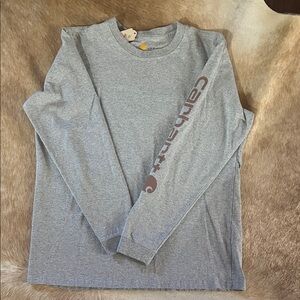 Carhartt Heather Gray Long Sleeve Tee with Logo